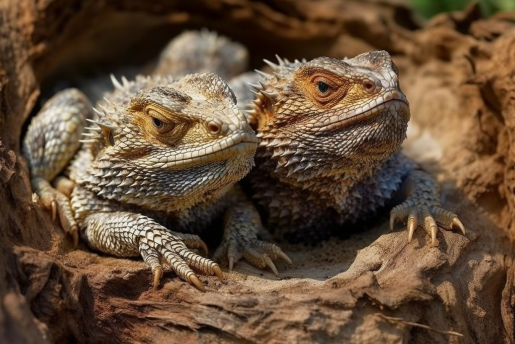 two bearded dragon reproducing baby bearded dragons